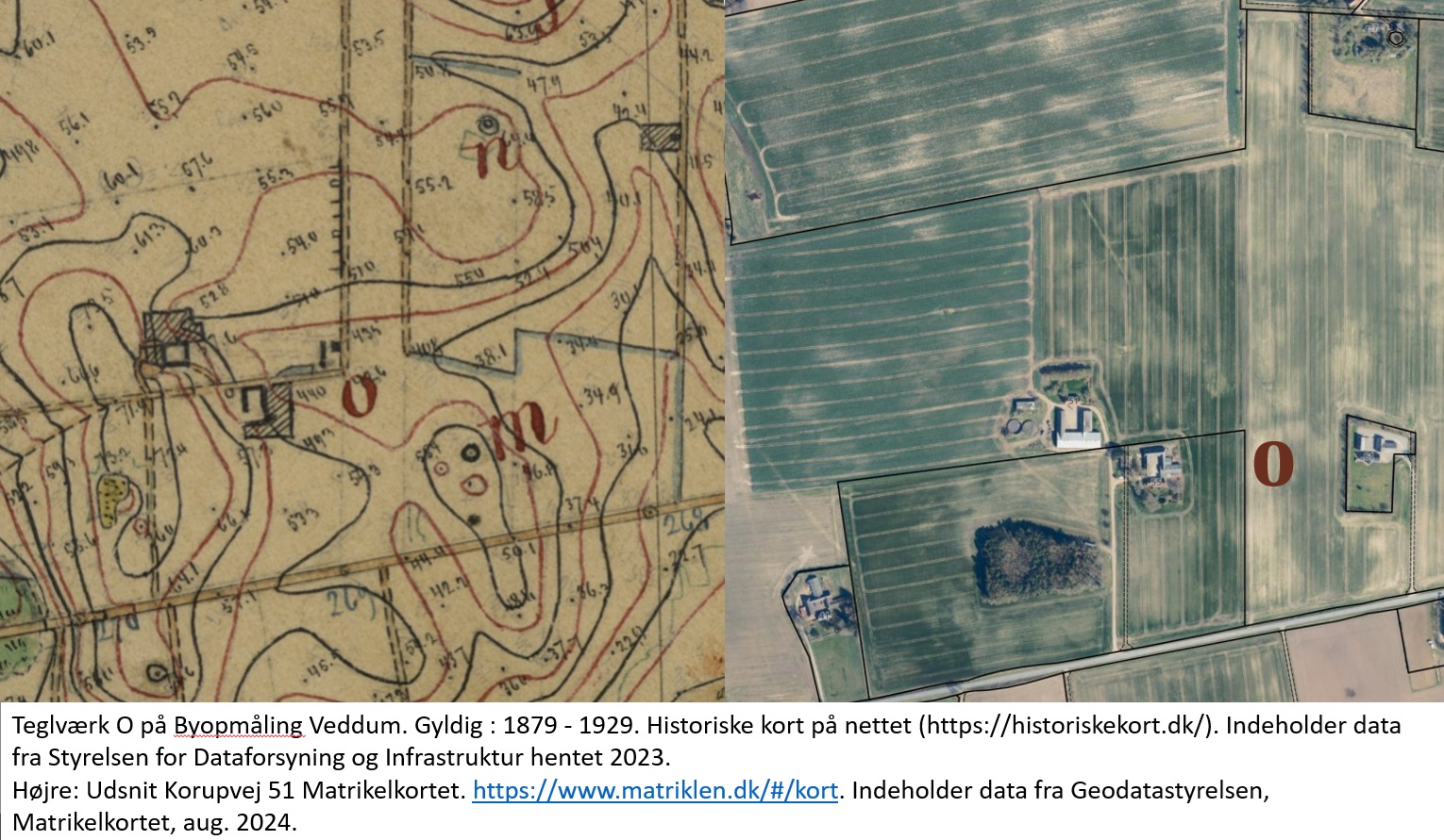 Teglværk på Byopmåling Veddum. Gyldig : 1879 - 1929.