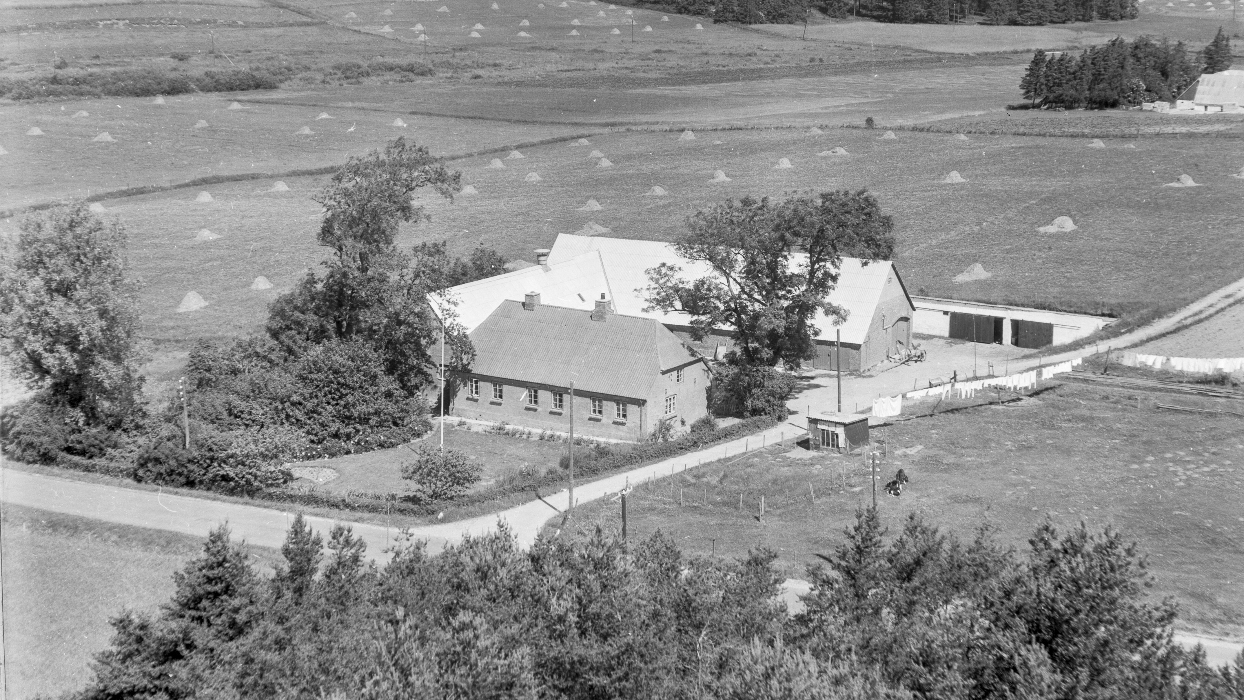 Hos Gunnar Kusk 1955 Sylvest Jensen Luftfoto;  Det Kgl. Bibliotek https://www.kb.dk/danmarksetfraluften/images/luftfo/2011/maj/luftfoto/object1882012