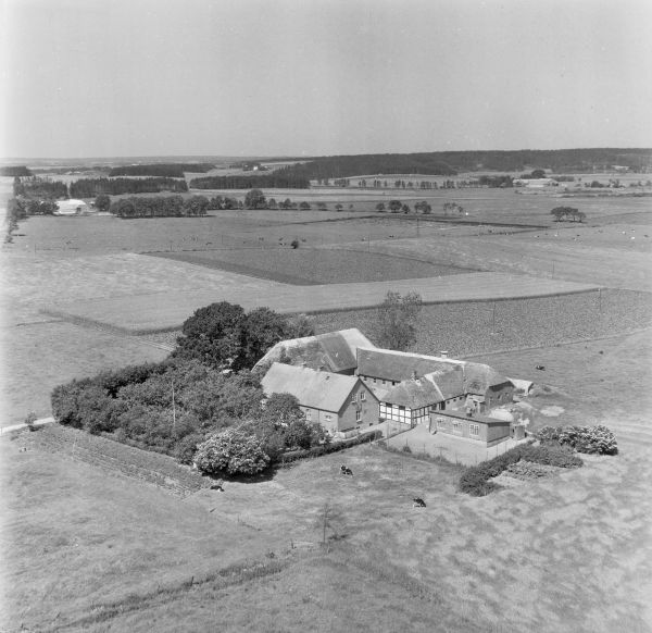 Hos Jens Thøgersen 1955 Sylvest Jensen Luftfoto;  Det Kgl. Bibliotek https://www.kb.dk/danmarksetfraluften/images/luftfo/2011/maj/luftfoto/object1882032